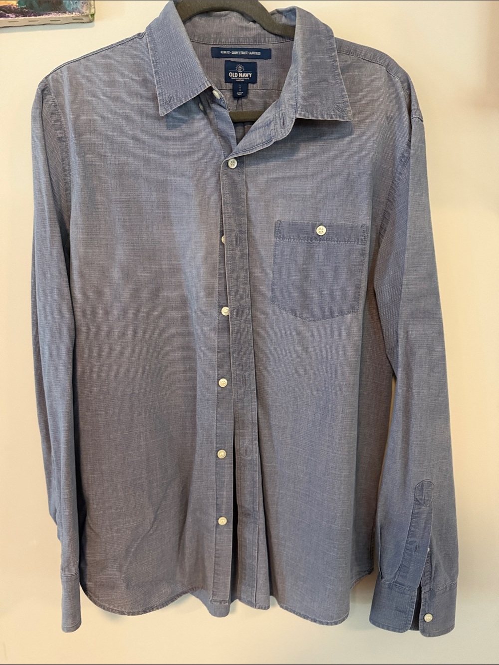 Old Navy Men's Light Blue Button-Down Casual Shirt. 🫑like new👀